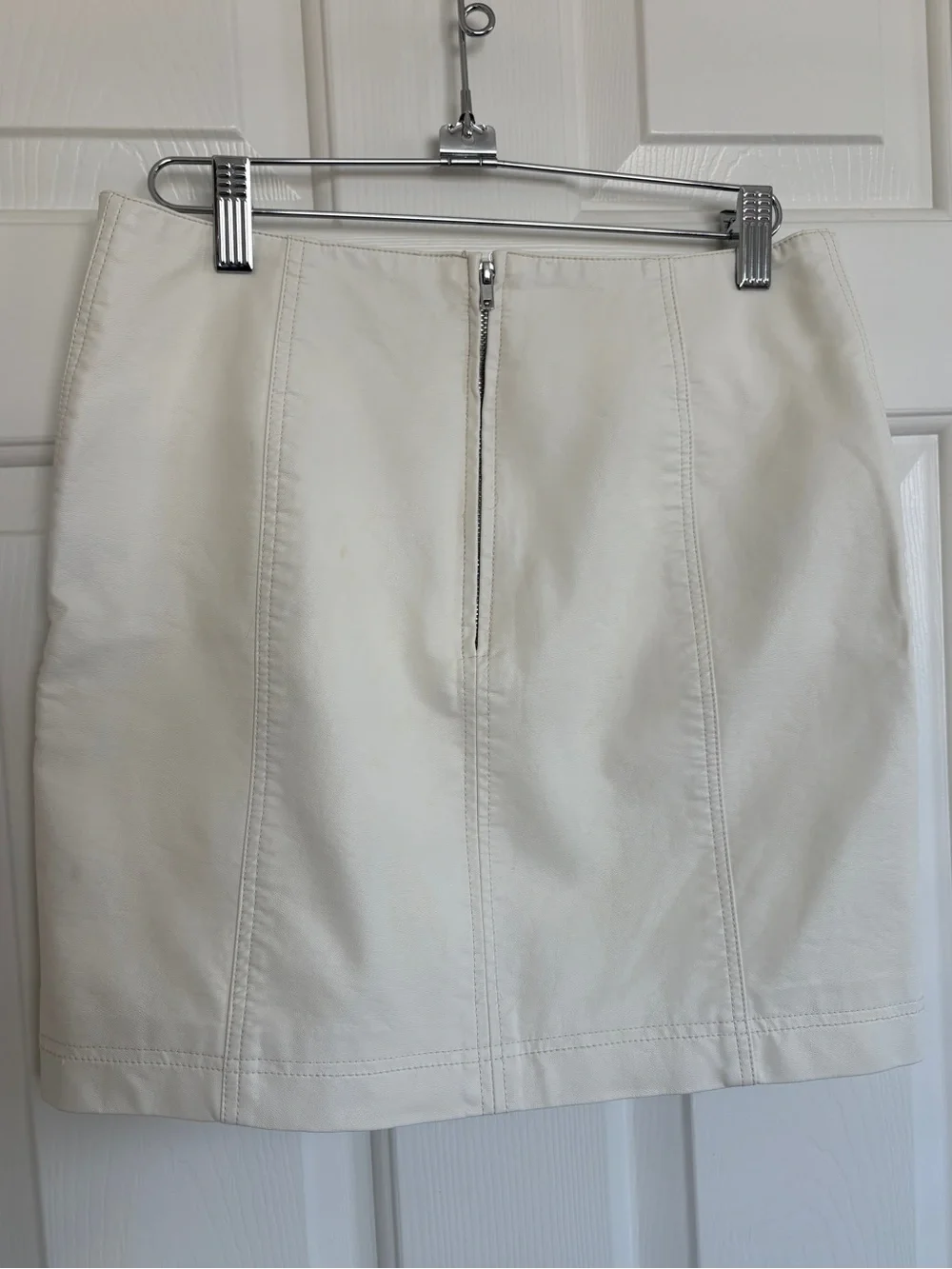 Free People White Faux Leather Mini Skirt